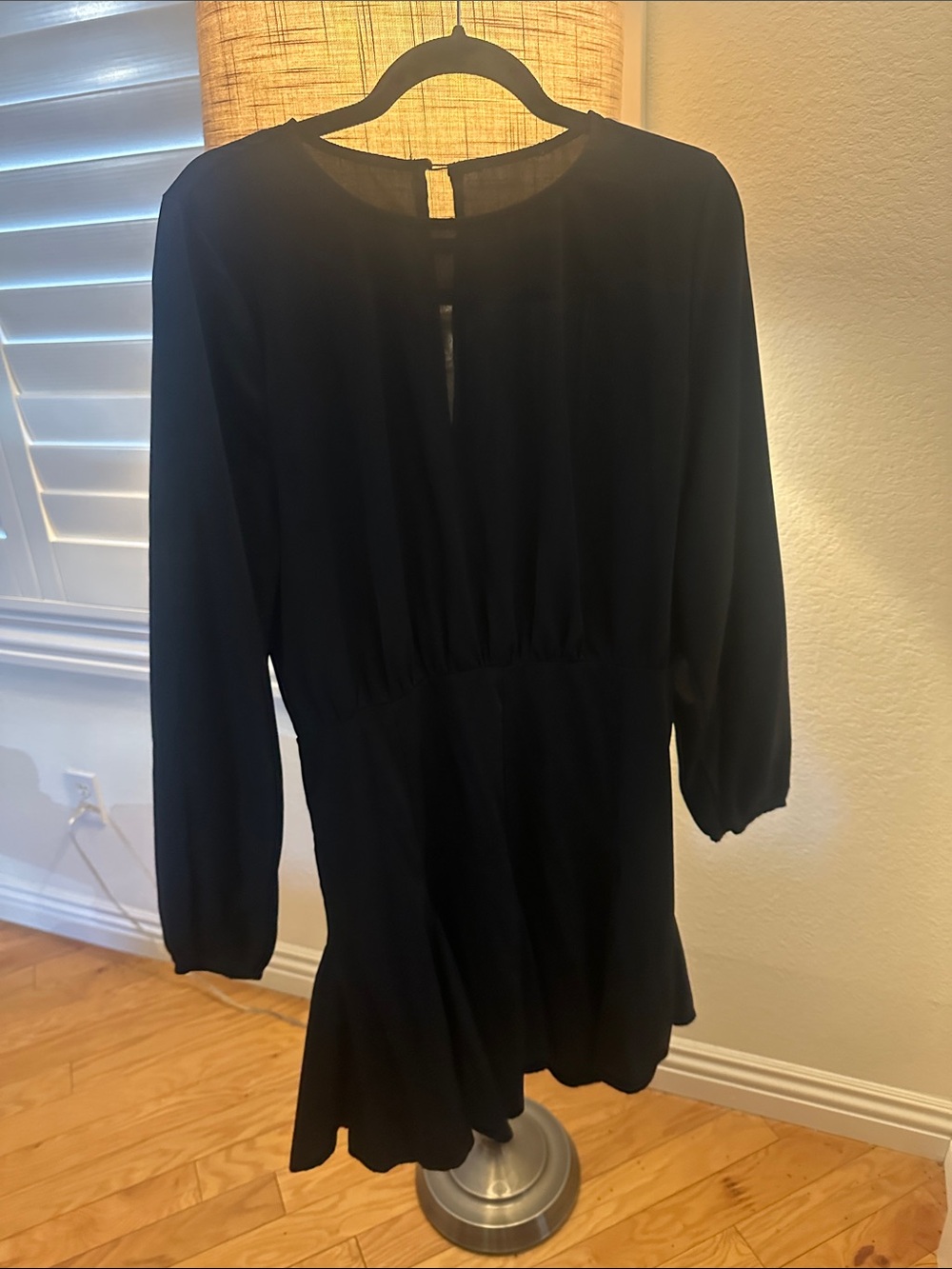 Armani Exchange Black Long-Sleeve Mini Dress